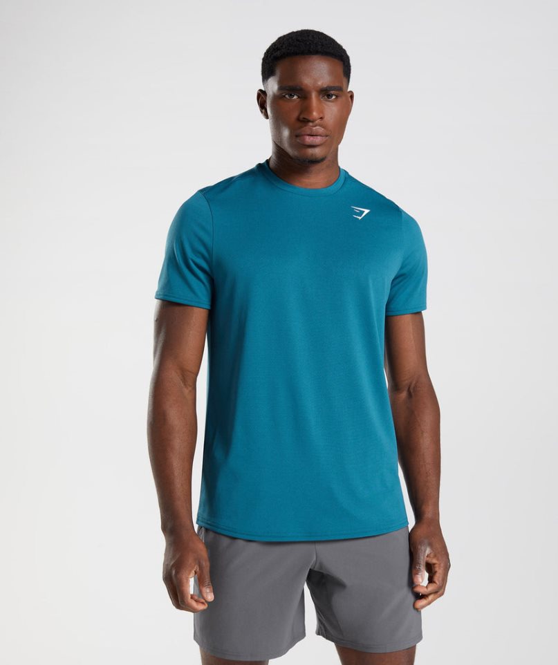 Men\'s Gymshark Arrival T-Shirts Blue | CA 71NA38